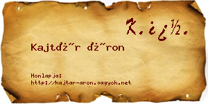 Kajtár Áron névjegykártya